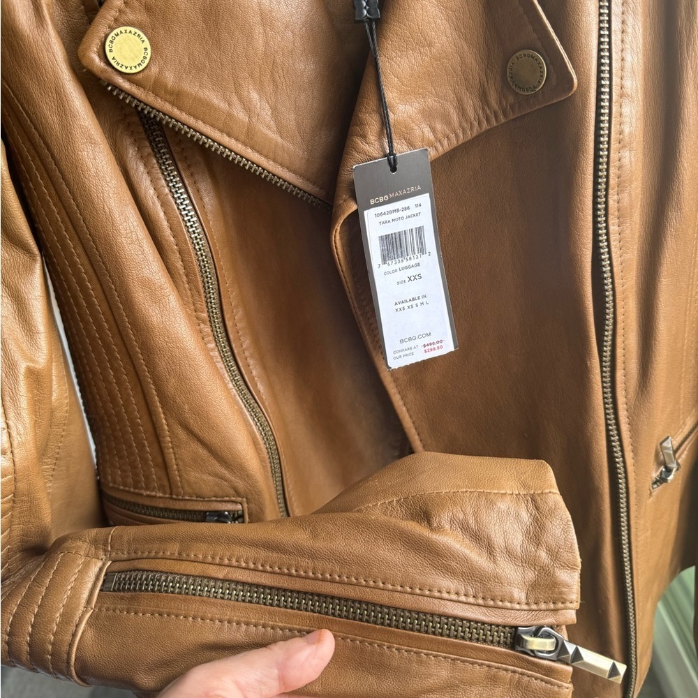 NWT Bcbg MaxAzria motorcycle Leather Jacket - Picture 6 of 14